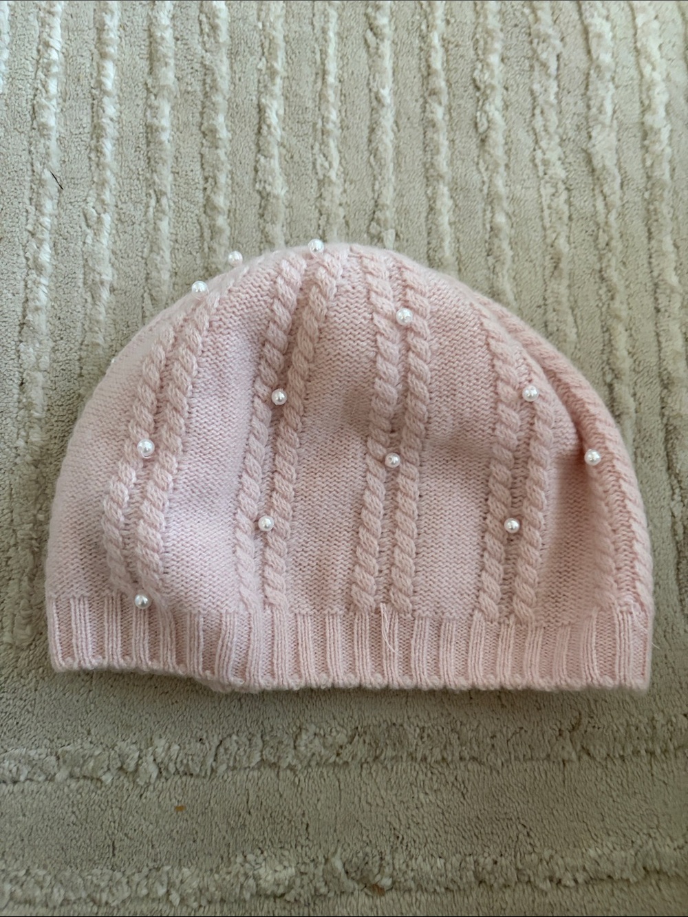 Forte cashmere beanie hat pink pearl